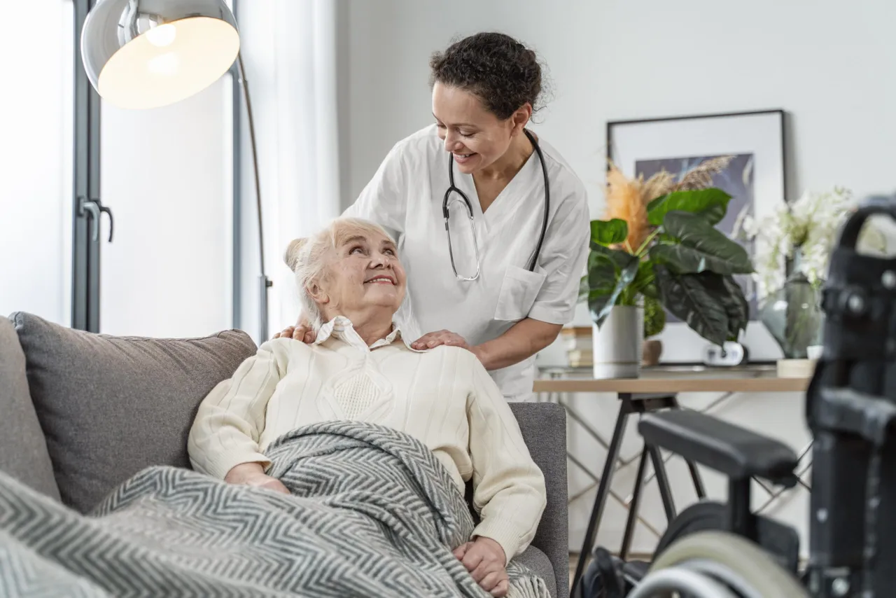 Older adult receiving support and guidance while planning for future care needs
